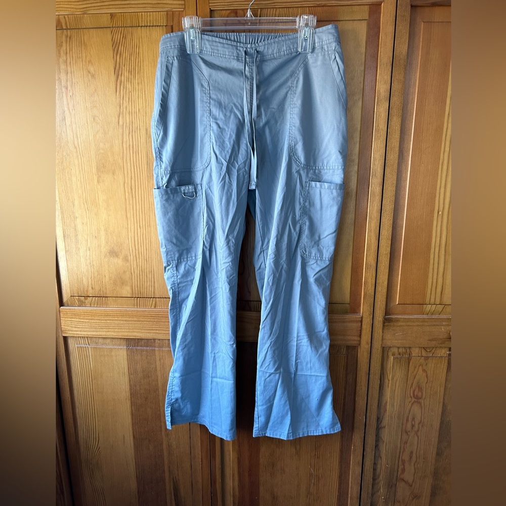 Cherokee Women Workwear Revolution, Drawstring Scrub Pants, Gray Size Medium